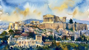 Watercolor Acropolis Dream