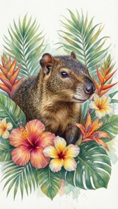 Watercolor Agouti