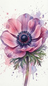 Watercolor Anemone