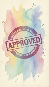 Watercolor Approved Stamp
