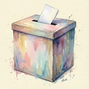 Watercolor Artistic Ballot Box