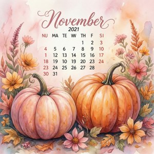 Watercolor Autumn Calendar