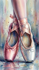 Watercolor Ballet Shoes