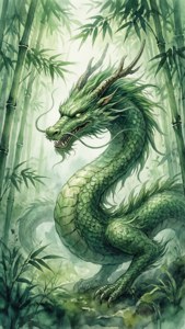 Watercolor Bamboo Dragon
