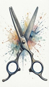 Watercolor Barber Scissors