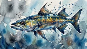 Watercolor Barracuda