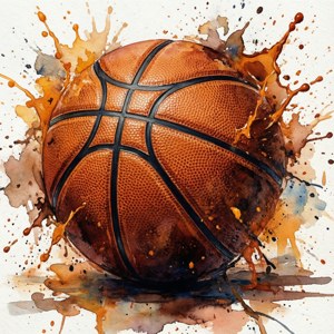 Watercolor Basketball Splash