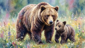 Watercolor Bear Family