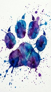 Watercolor Bear Paw Splash