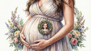 Watercolor Belly Badge