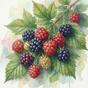 Watercolor Berry Art