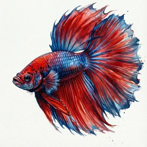 Watercolor Betta Art