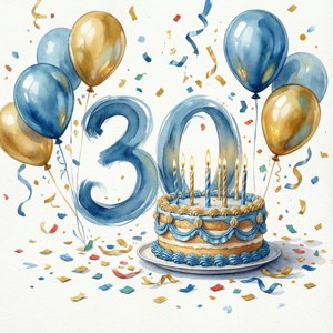 Watercolor Birthday Elements