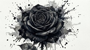 Watercolor Black Rose