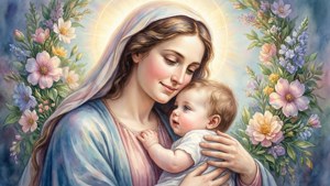Watercolor Blessed Mother
