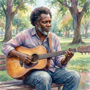 Watercolor Blues Man