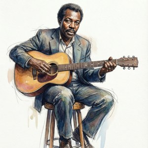 Watercolor Bluesman