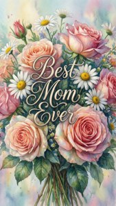 Watercolor Bouquet Best Mom