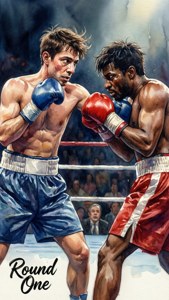 Watercolor Boxing Bout