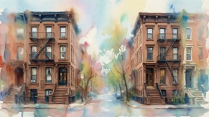 Watercolor Brownstones