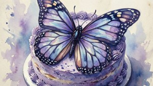 Watercolor Butterfly Cake