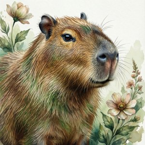 Watercolor Capybara