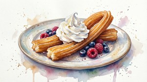 Watercolor Churro Art