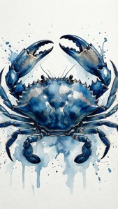 Watercolor Crab Splash