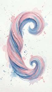 Watercolor Curly Bracket
