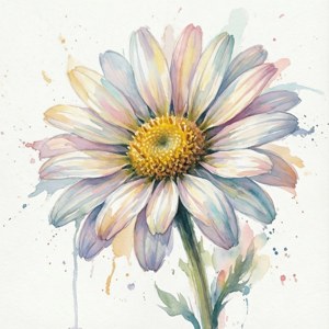 Watercolor Daisy Art