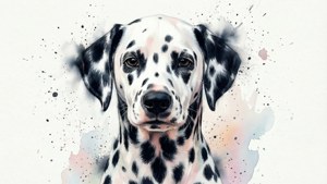 Watercolor Dalmatian Splatter