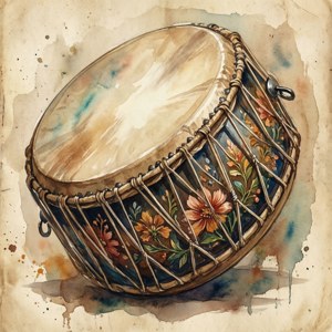 Watercolor Dhol Art