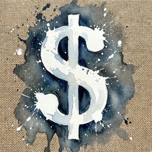 Watercolor Dollar Splatter