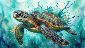 Watercolor Dream Turtle