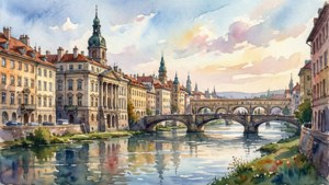 Watercolor European City