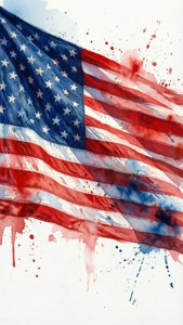 Watercolor Flag Art