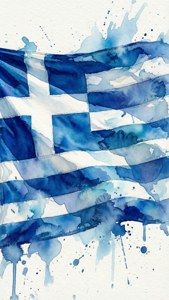 Watercolor Flag Art
