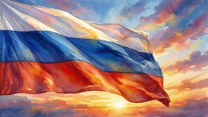 Watercolor Flag Sunset