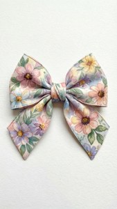 Watercolor Floral Bow