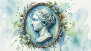 Watercolor Floral Cameo