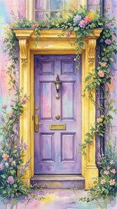 Watercolor Floral Door