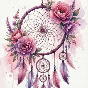 Watercolor Floral Dream Catcher