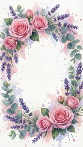 Watercolor Floral Frame
