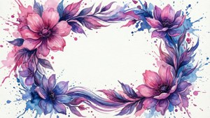 Watercolor Floral Frame