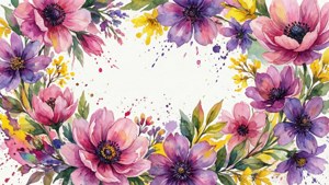 Watercolor Floral Header
