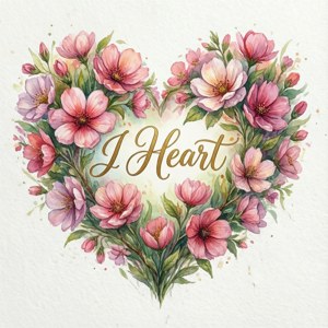 Watercolor Floral Heart
