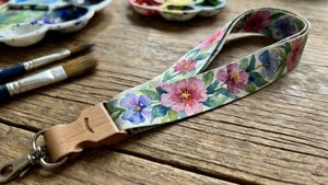Watercolor Floral Lanyard