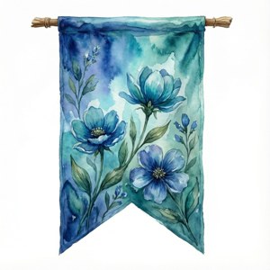 Watercolor Floral Pennant