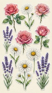 Watercolor Floral Stickers