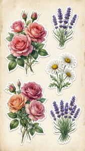 Watercolor Floral Stickers